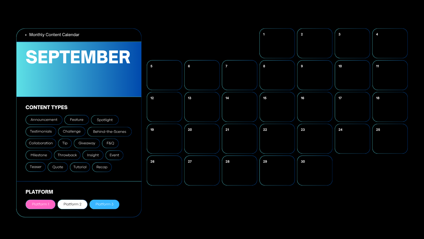 Luxury Content Calendar - Editable Canva Template For Brands & Creators
