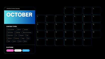 Luxury Content Calendar - Editable Canva Template For Brands & Creators