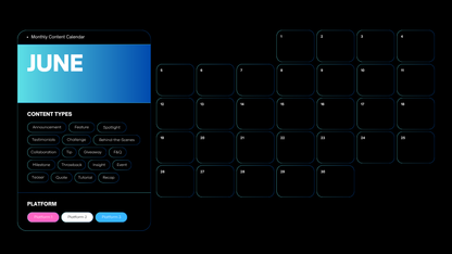Luxury Content Calendar - Editable Canva Template For Brands & Creators