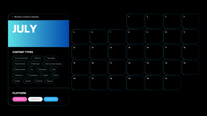 Luxury Content Calendar - Editable Canva Template For Brands & Creators